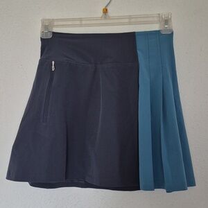 Athleta Fairway Pleated Skort XS Granite Blue
